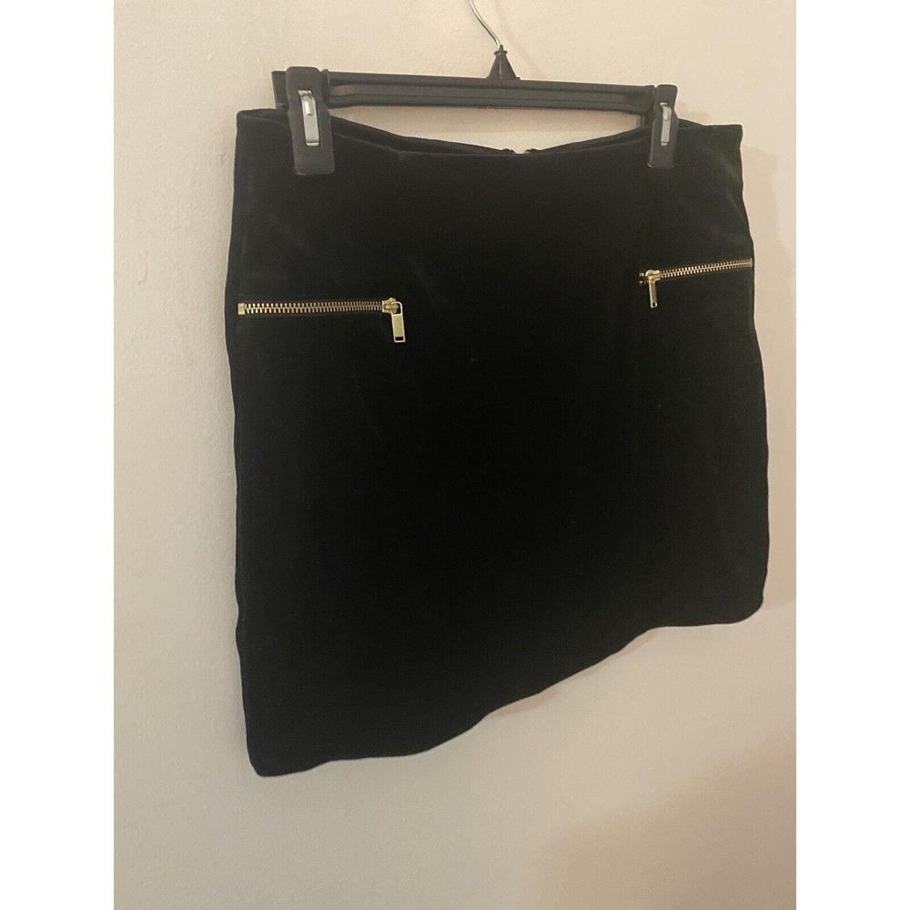 Black Velvet Mini Skirt Size M H&M - Picture 4 of 4